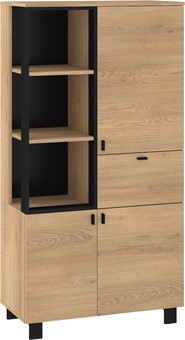 meble GAVES 09 szafka regał na książki loft do salonu dąb cremona czarny