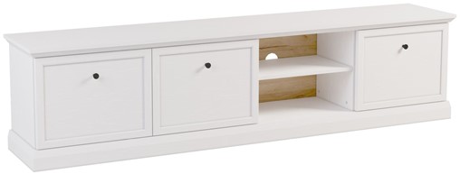 meble LUCCA RTV3D komoda stolik szafka RTV z drzwiami do salonu biały opal