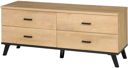 meble JOHN 2 07 komoda stolik szafka RTV z szufladami na nóżkach dąb lefkas