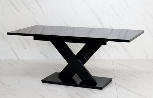 BRONX nowoczesny stół rozkładany 140/180x80 do salonu jadalni czarny połysk