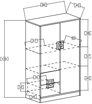 meble NICO 07 wysoka komoda z szufladami drzwiami młodzieżowa dąb biały pop