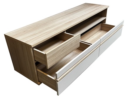 meble SOLO 04 komoda szafka RTV 160 z szufladami dąb riva cashmere kaszmir