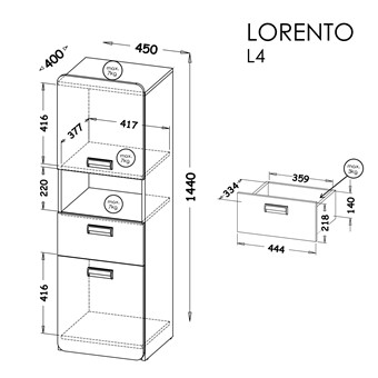 meble LORENTO 04 regał