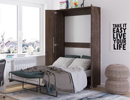 Półkotapczan pionowy łóżko chowane w szafie TEDDY 120 dąb grange