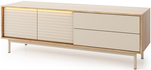 meble TILA 04 duża szafka RTV z szufladami drzwiami dąb olejowany cashmere