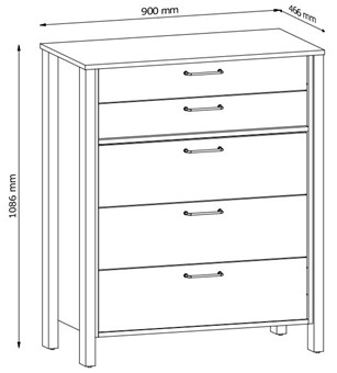 meble INDYGO K5S komoda z szufladami do salonu sypialni dąb wotan zieleń