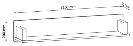 meble INDYGO P1 półka wisząca ścienna na książki zabawki dąb wotan beż