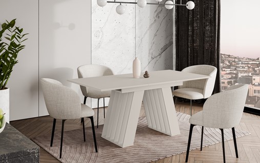 BE1 nowoczesny stół rozkładany do salonu kuchni jadalni 120/160x80 cashmere