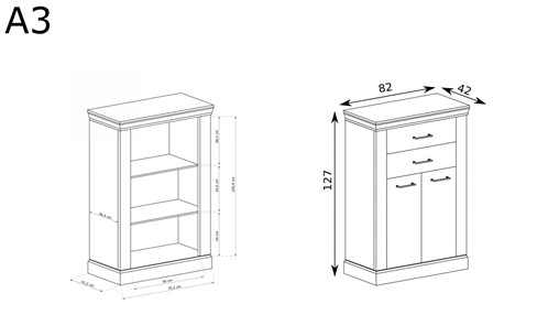 meble ANTICA 03 wysoka klasyczna komoda z szufladami drzwiami craft złoty