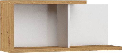 meble BRITA 14 półka wisząca ścienna do salonu dąb artisan biały