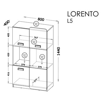 meble LORENTO 05 komoda