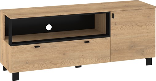 meble GAVES 13 komoda stolik szafka RTV loft do salonu dąb cremona czarny