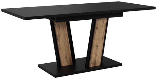 MU1 nowoczesny stół rozkładany do salonu kuchni jadalni 120/160x80 czarny w
