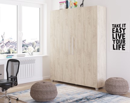 Półkotapczan pionowy łóżko chowane w szafie TEDDY 160 dąb endgrain