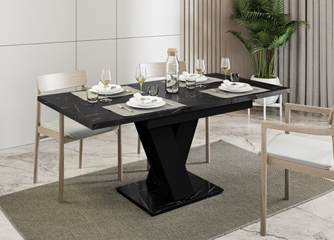 MASIV nowoczesny stół rozkładany do salonu jadalni 120x80 marmur roy czarny