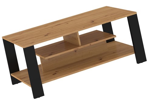 meble DELIS 06 ława stolik kawowy z półką do salonu dąb artisan czarny