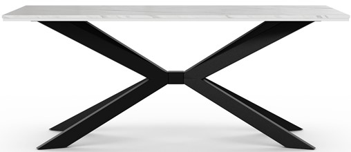 FLORA nowoczesny loftowy stół do salonu jadalni 190x90 biały marmur czarny