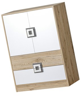 meble NICO 09 komoda z szufladami drzwiami młodzieżowa dąb jasny popiel