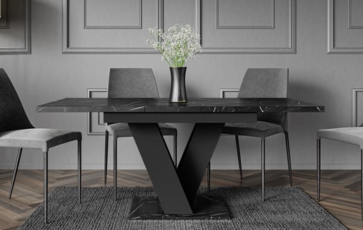 MASIV nowoczesny stół rozkładany do salonu jadalni 120x80 marmur roy czarny