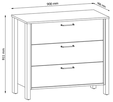 meble INDYGO #1 pokojowe regał szafka RTV komoda z szufladami dąb wotan beż