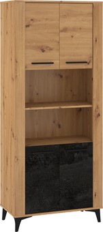 meble MIGES 09 wysoki regał z półkami drzwiami na nóżkach artisan beton cza