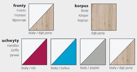 meble NICO 12 szafka półka wisząca ścienna na książki dąb jasny biały