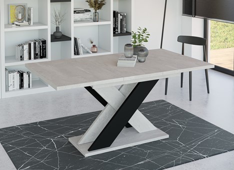 XAO nowoczesny stół rozkładany do salonu 120/160x90 K350 beton / czarny