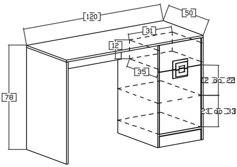 meble NICO 10 biurko gamingowe komputerowe młodzieżowe dąb jasny biały popi