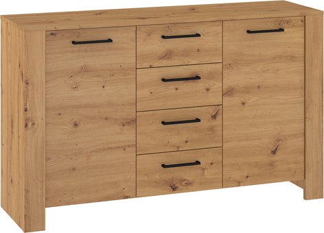 meble DELIS 03 duża komoda z szufladami drzwiami do salonu dąb artisan