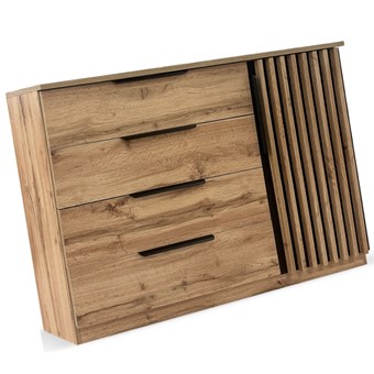 meble RISE 04 komoda z szufladami lamelami do salonu sypialni dąb artisan