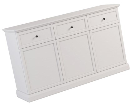 meble LUCCA K3D3S komoda z szufladami drzwiami do salonu sypialni biały opa