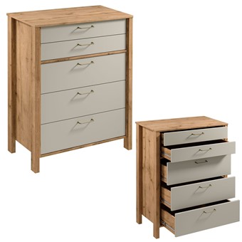 meble INDYGO K5S komoda z szufladami do salonu sypialni dąb wotan beż