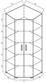 meble biurowe WORK BSN szafa narożna rogowa z półkami 85x85