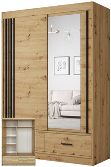 CA4-15 szafa przesuwna z szufladami lustrem do sypialni przedpokoju art/cza