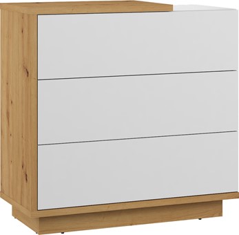 meble BRITA 09 komoda z szufladami do salonu sypialni dąb artisan biały poł