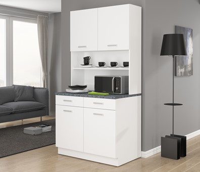 meble kuchenne MARIA kredens bufet szafka kawiarka biały granit