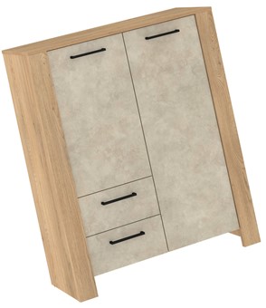 meble DELIS 08 regał z drzwiami szufladami do salonu dąb cremona granada mi