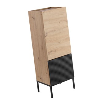 meble KOME 04 komoda szafka z drzwiami do salonu na nóżkach artisan czarny