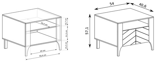 meble MELMI 10 nakastlik stolik szafka nocna na nóżkach do sypialni kaszmir