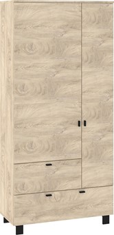 meble GAVES 14 szafa z drążkiem półkami do przedpokoju dąb endgrain czarny