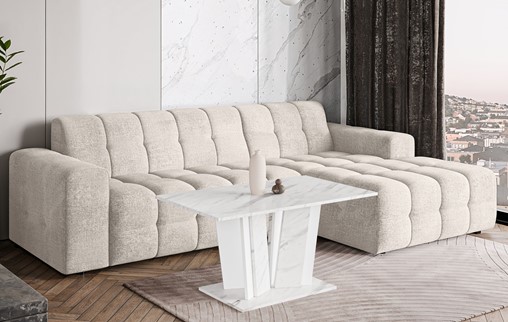 DO2 ława nowoczesny stolik kawowy 100x60 do salonu biały marmur biały