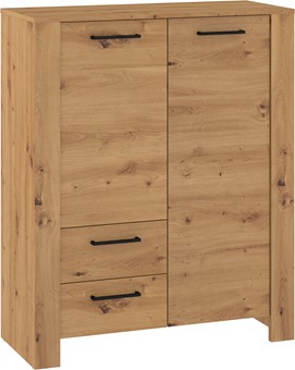 meble DELIS 08 regał z drzwiami szufladami do salonu dąb artisan