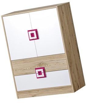 meble NICO 09 komoda z szufladami drzwiami młodzieżowa dąb jasny róż