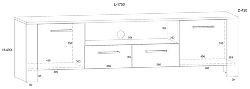 meble DELIS #2 regał szafka RTV wytryna półka stolik kawowy dąb artisan