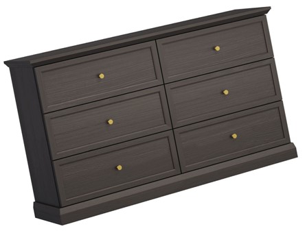 meble LUCCA K6S duża komoda z szufladami do salonu sypialni czarny grafit