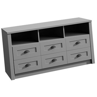 meble PROWANSJA K6S komoda wysoka szafka RTV z szufladami szara grey
