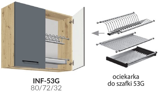 meble kuchenne INFINITY szafka górna wisząca ociekarka 80 [53G]