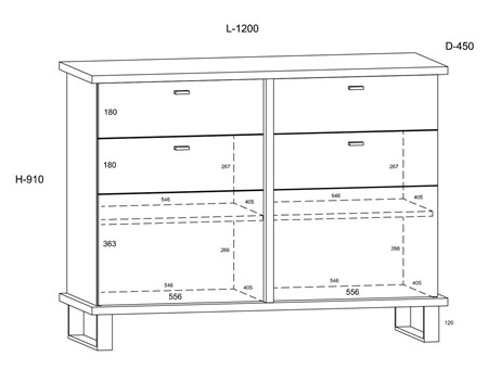 meble CRASSY 06 komoda 2D2S