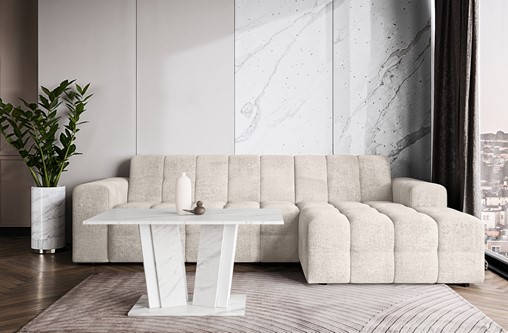 DO2 ława nowoczesny stolik kawowy 100x60 do salonu biały marmur biały
