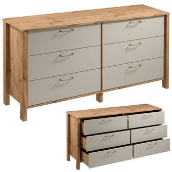 meble INDYGO K6S komoda z szufladami do salonu sypialni dąb wotan beż